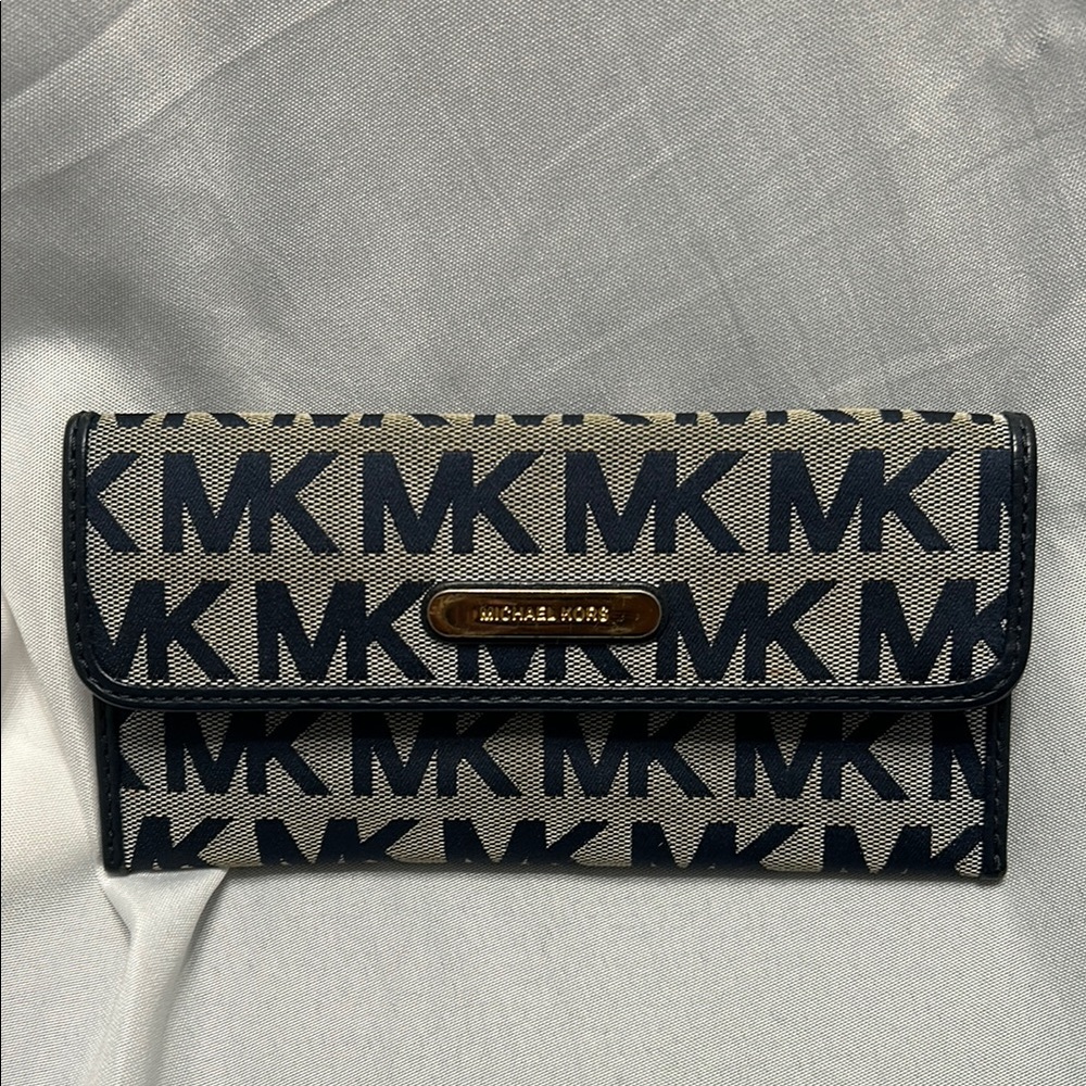 Michael Kors Black and Gray Logo Wallet